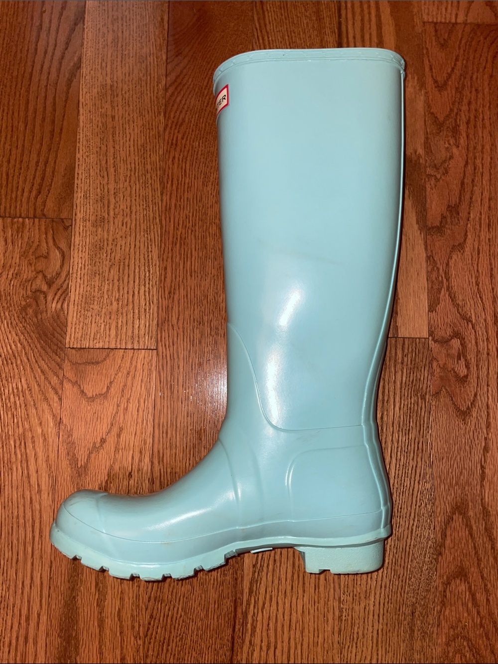 Women's Original Hunter Tall Rain Boots - Light Blue Rubber Waterproof Wellies - Picture 6 of 9